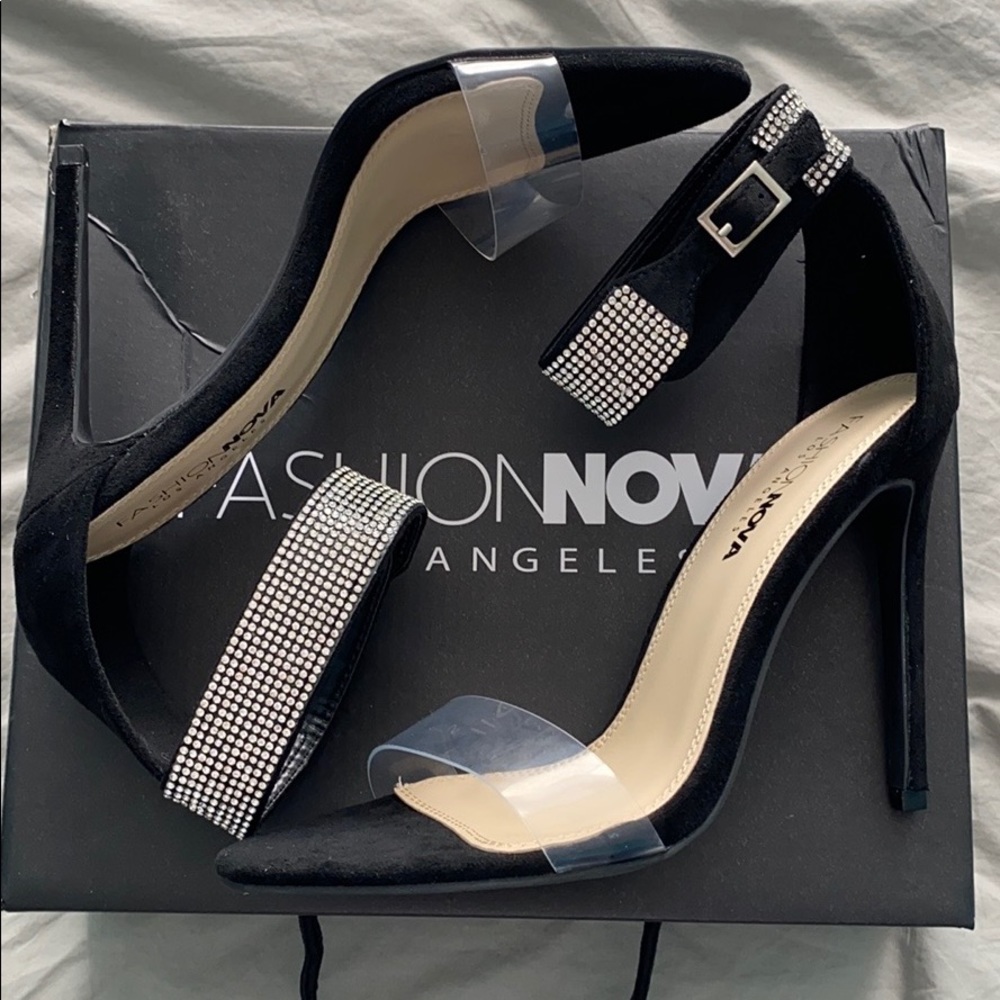 ❌SOLD❌ 💎Fashion Nova Heels with Rhinestones - Picture 1 of 6
